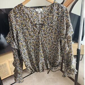 Max Studio Floral Ruffle Blouse